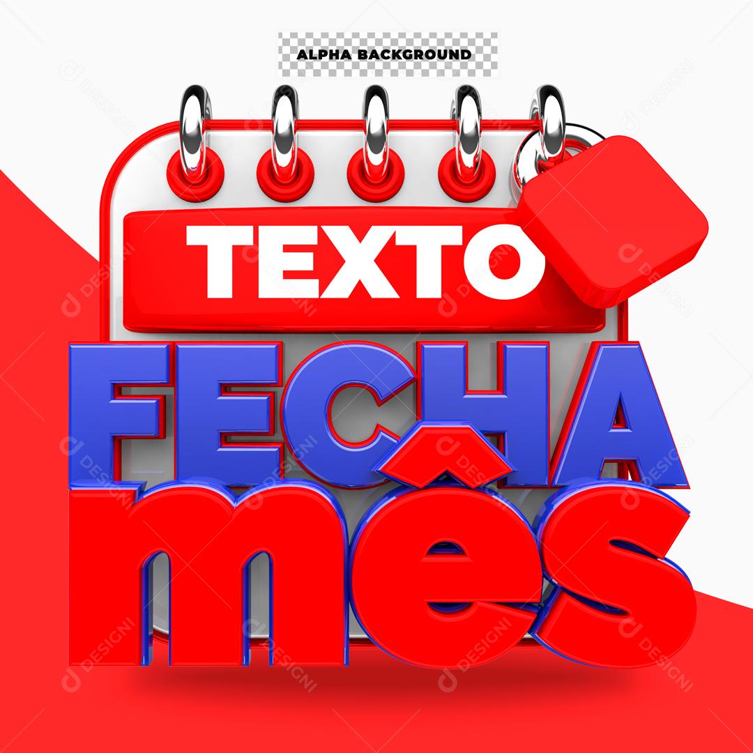 Selo 3D Para Composição Promoção Fecha Mês PSD Editável