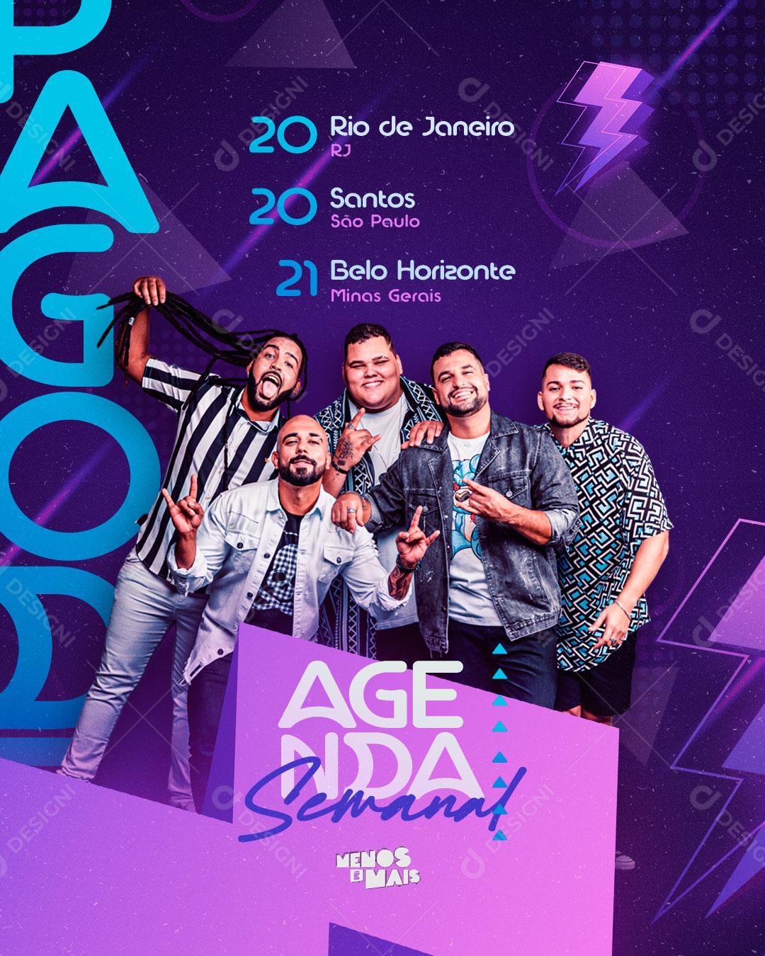Flyer Agenda Semanal Pagode Show Social Media PSD Editável