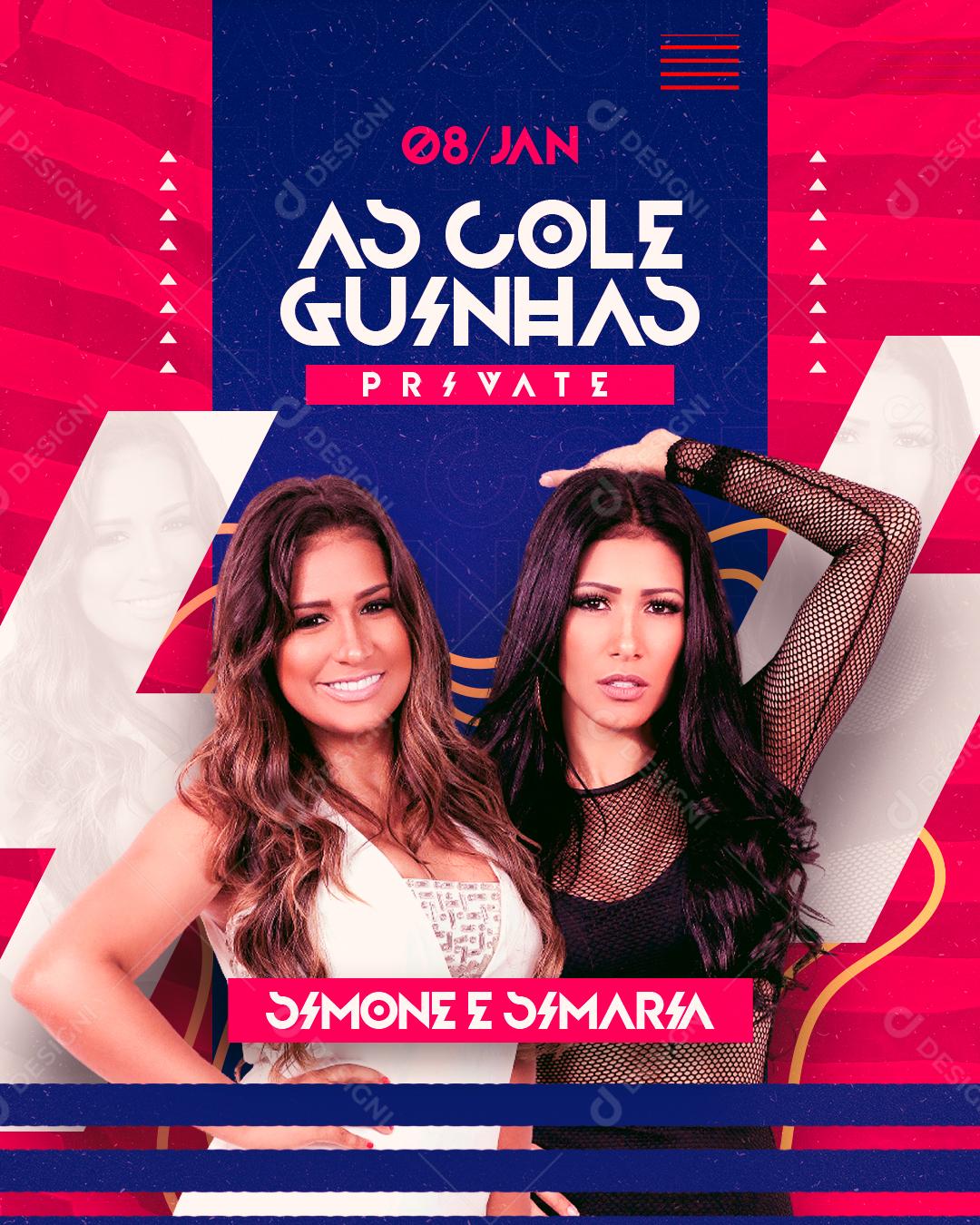 Flyer As Coleguinhas Simone E Simaria Social Media PSD Editável