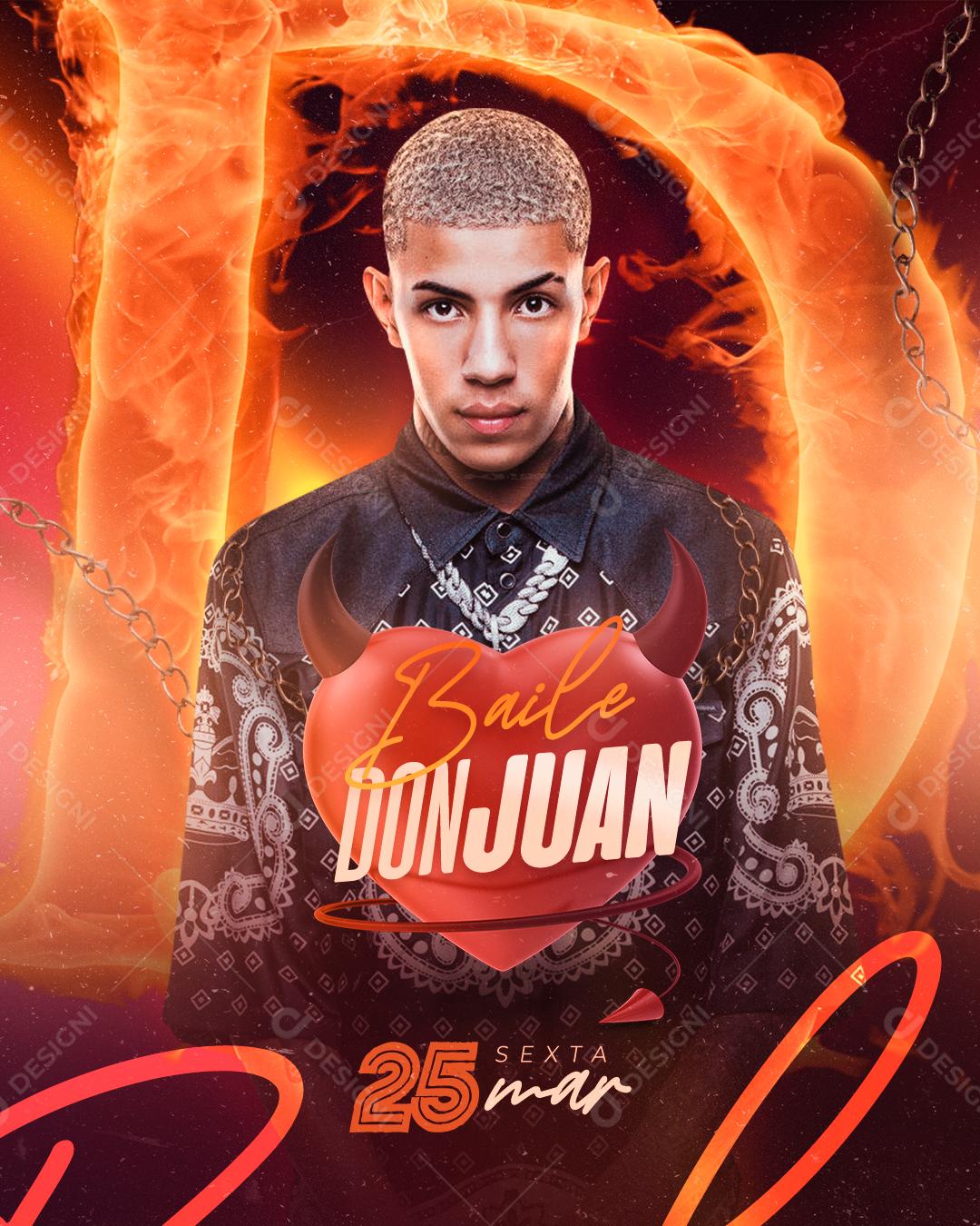 Flyer Baile Don Juan 25 De Março Social Media PSD Editável