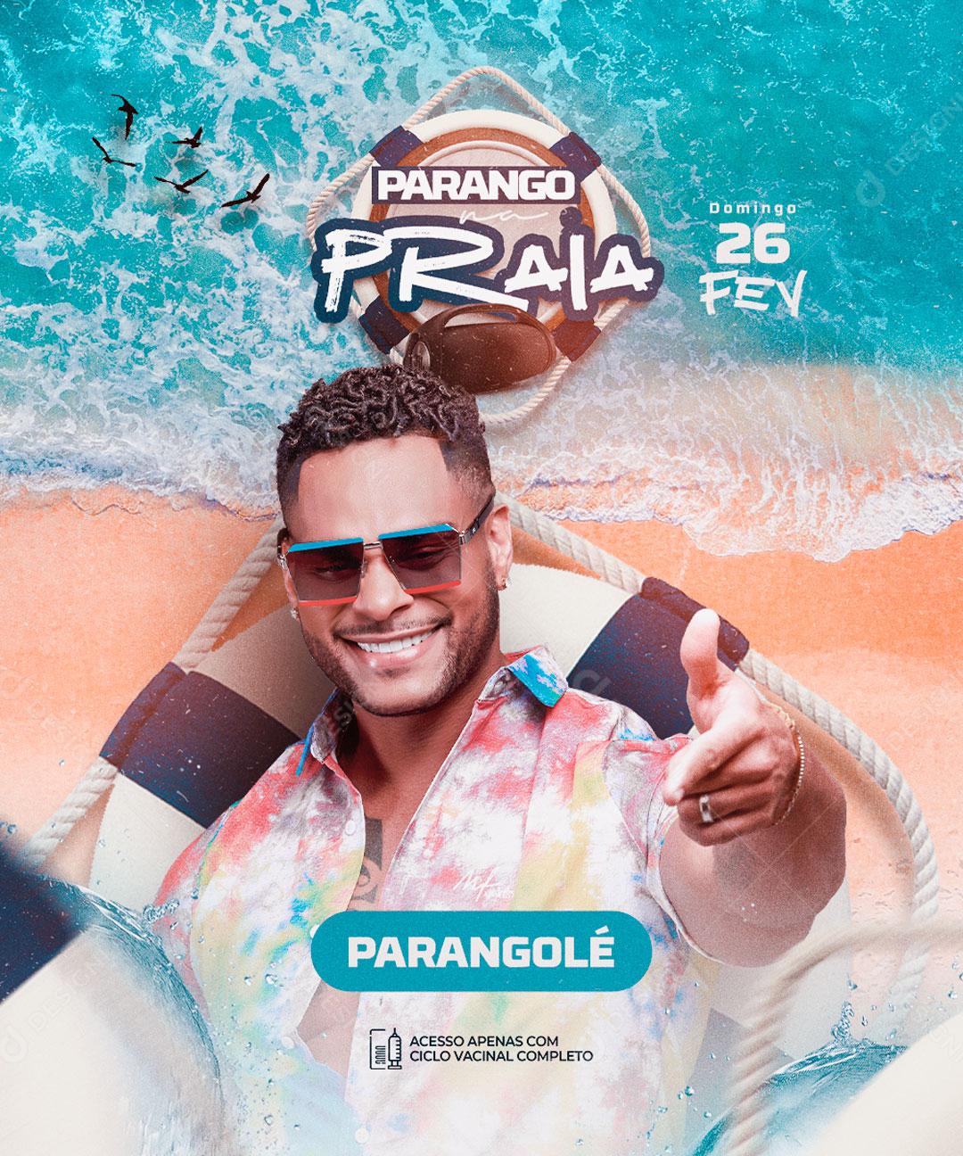 Flyer Parando Praia Pagode Com Parangolé Social Media PSD Editável