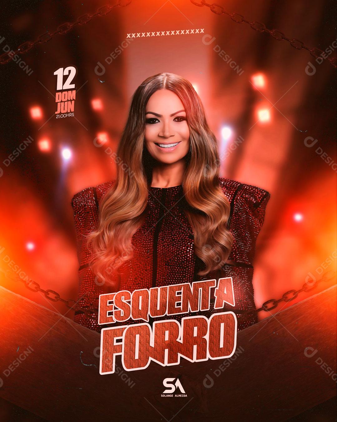 Flyer Esquenta Forro Shows Social Media PSD Editável