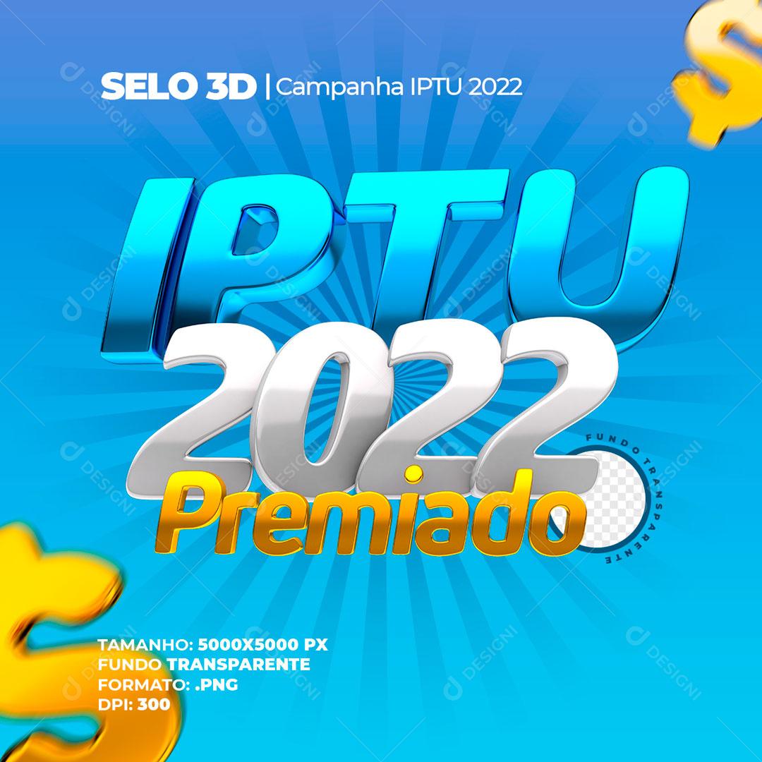 Selo 3D Para Composição IPTU 2022 Premiado Social Media PSD Editável