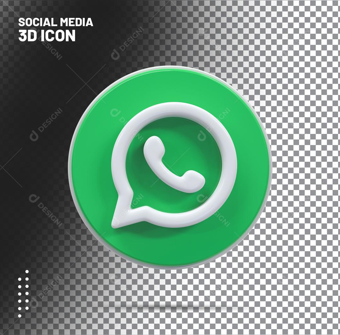 Ícone WhatsApp Elemento 3D Para Composição PSD