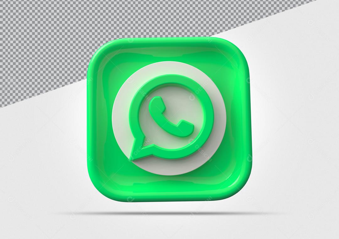 Ícone WhatsApp 3D Para Composição PSD