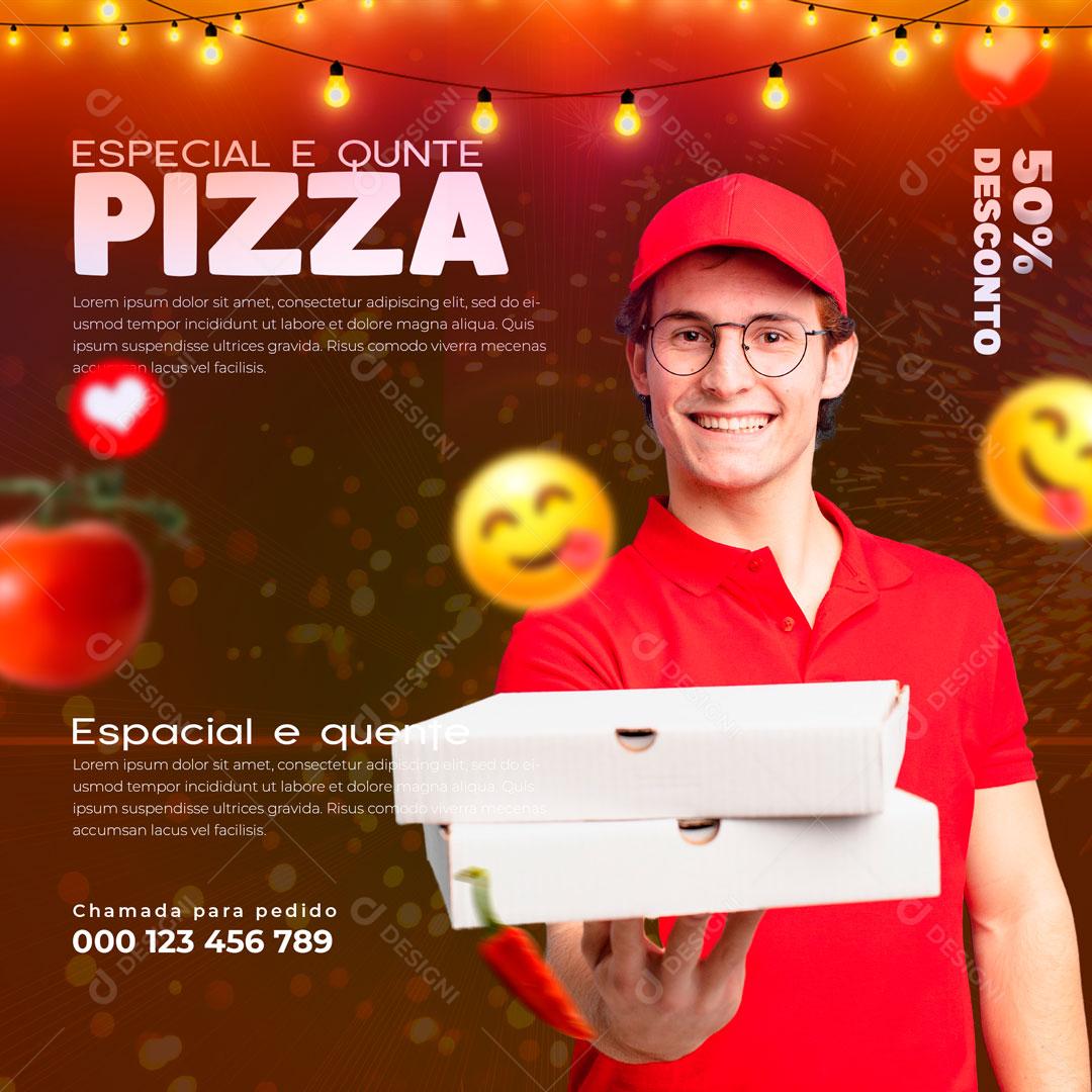 Pizza Especial Promoção Social Media PSD Editável