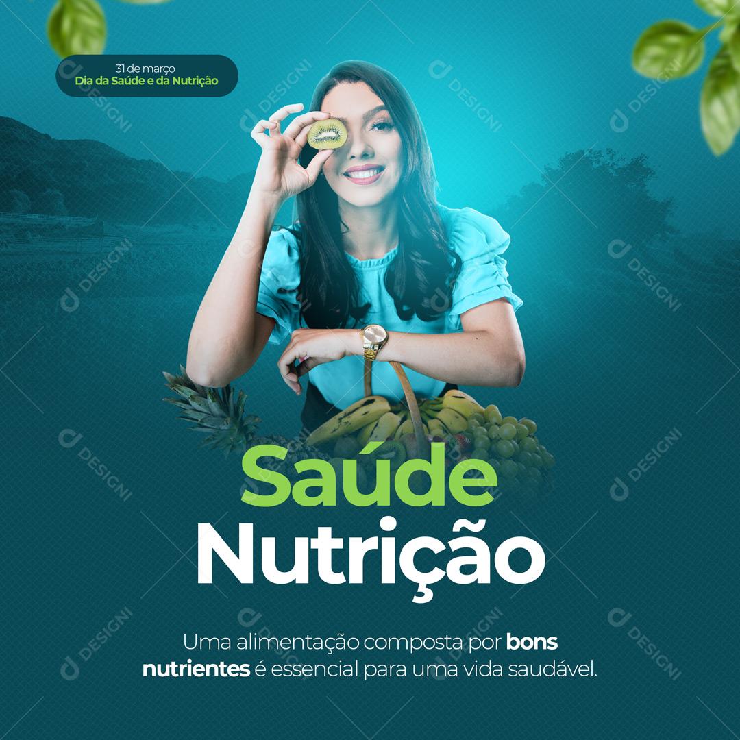 Social Media Dia Mundial Da Saúde e Nutrição 31 De Março Vida Saudável PSD Editável