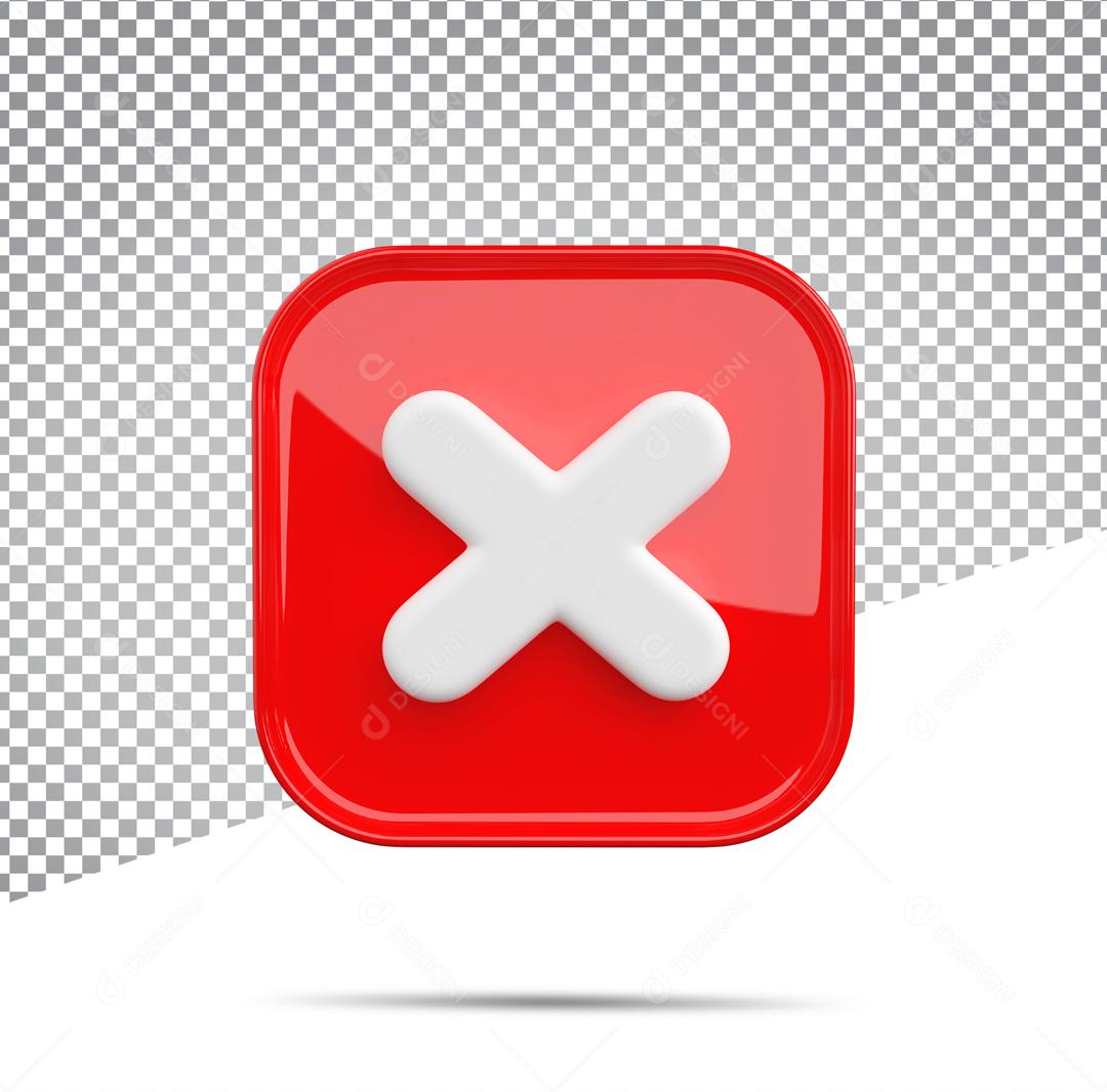Cancele Ícone 3D Elemento Para Composição PSD