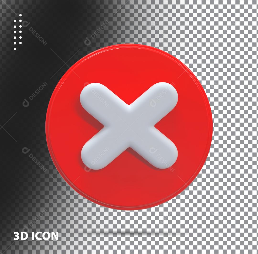 Ícone 3D Cancele Elemento Para Composição PSD
