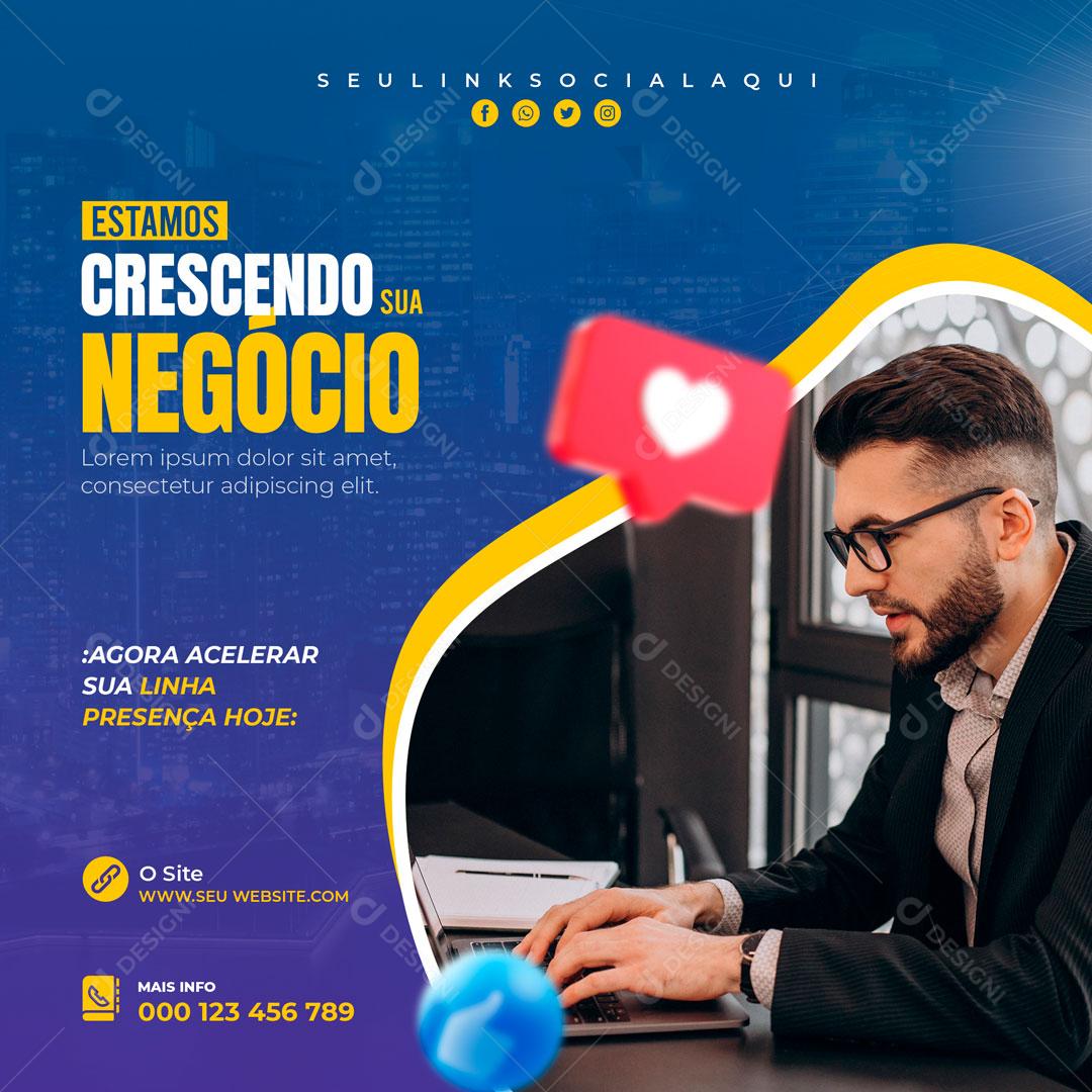 Estamos Crescendo No Seu Negócio Social Media PSD Editável