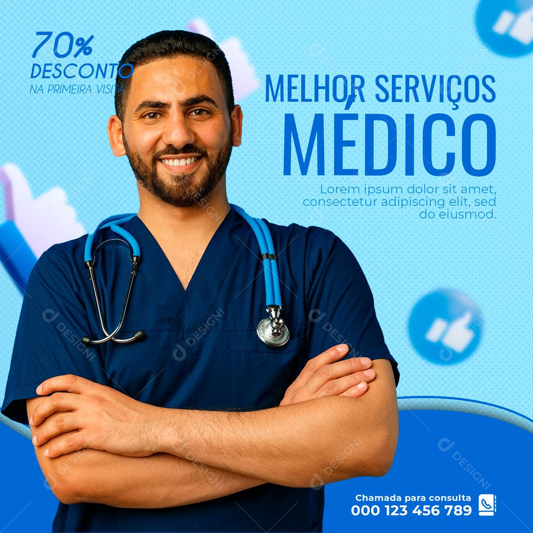 Melhores Serviços Clinicas Médicos Social Media PSD Editável
