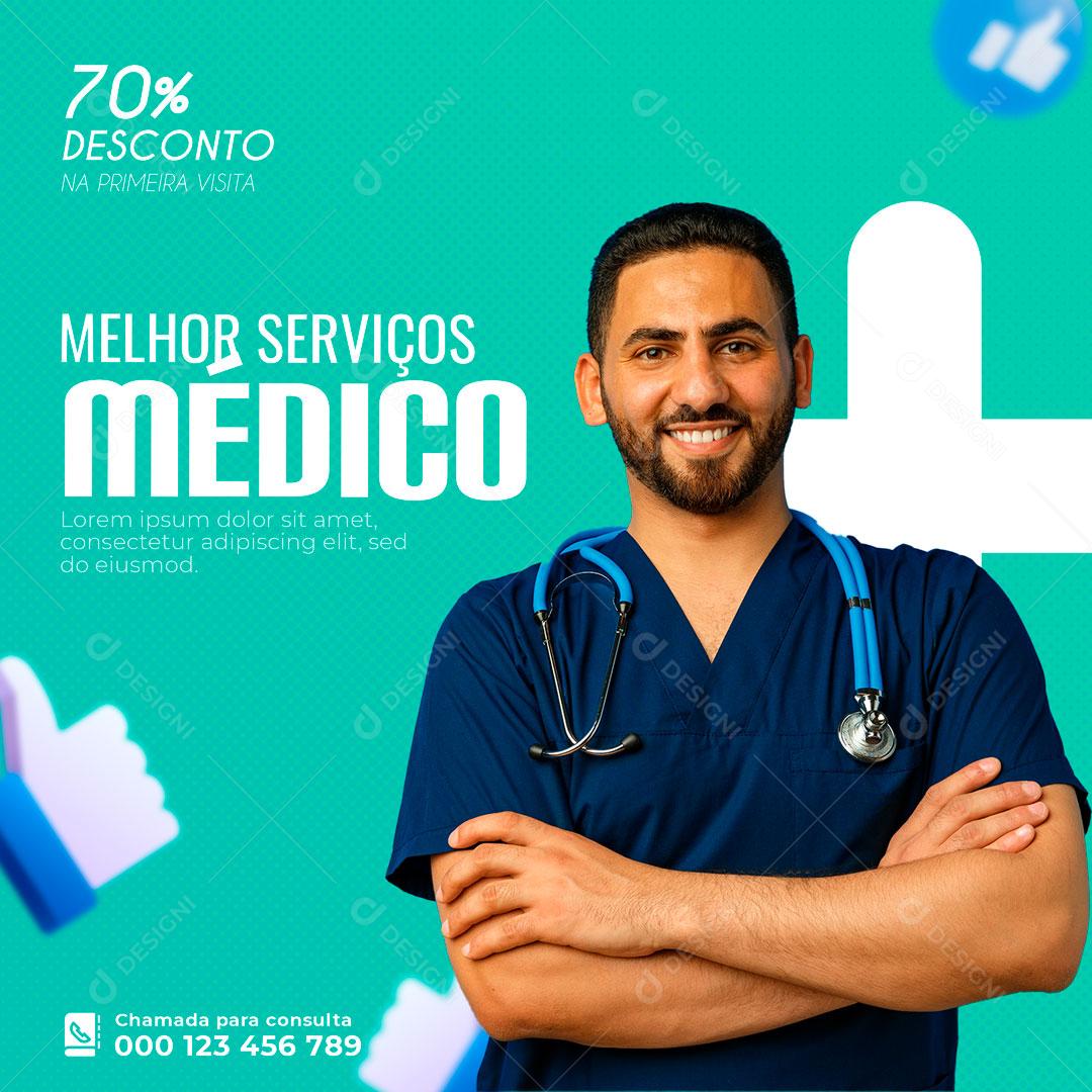 Melhores Serviços Clinicas Médicos Social Media PSD Editável
