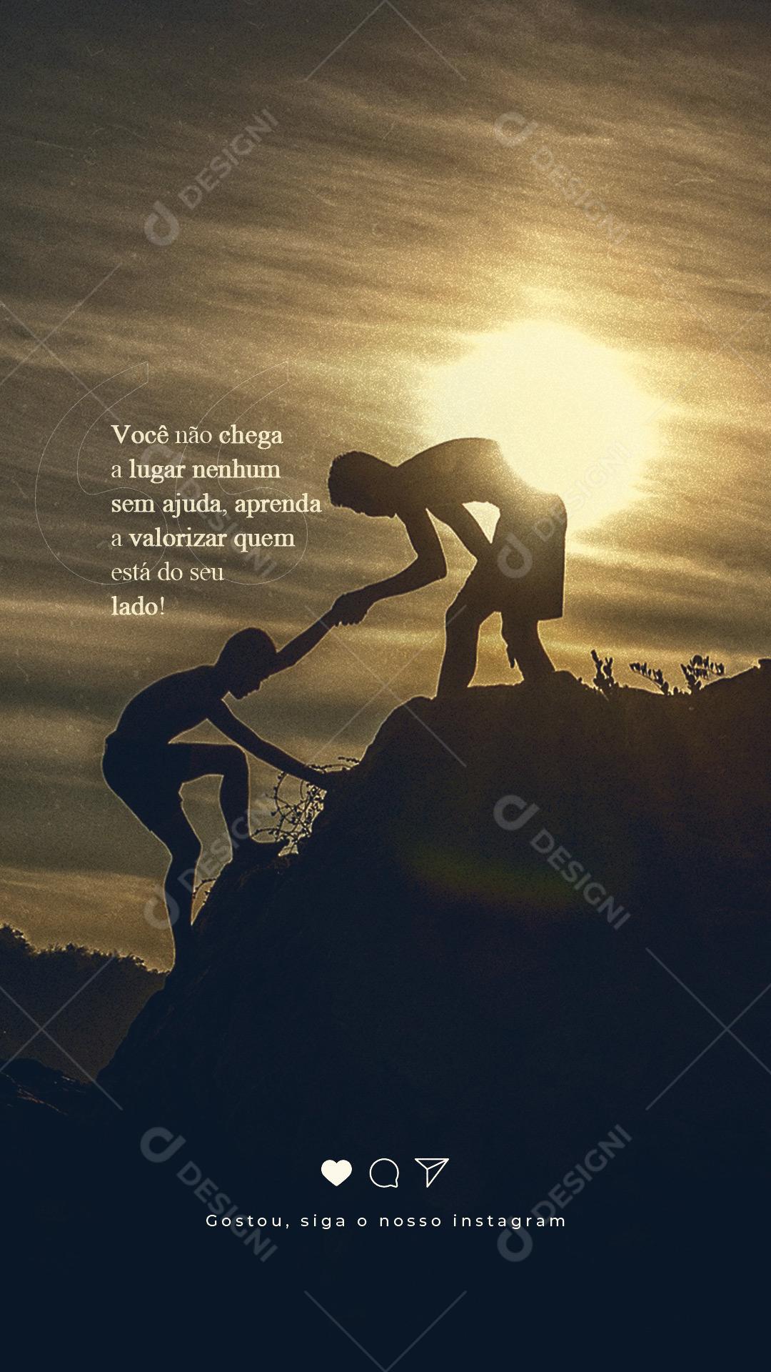 Frase Motivacional Você Não Chega a Lugar Nenhum Sem Ajuda Social Media PSD Editável