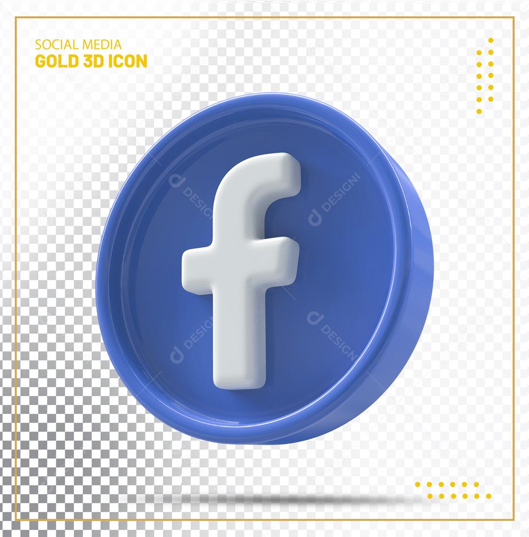 ícone Facebook 3D Para Composição PSD
