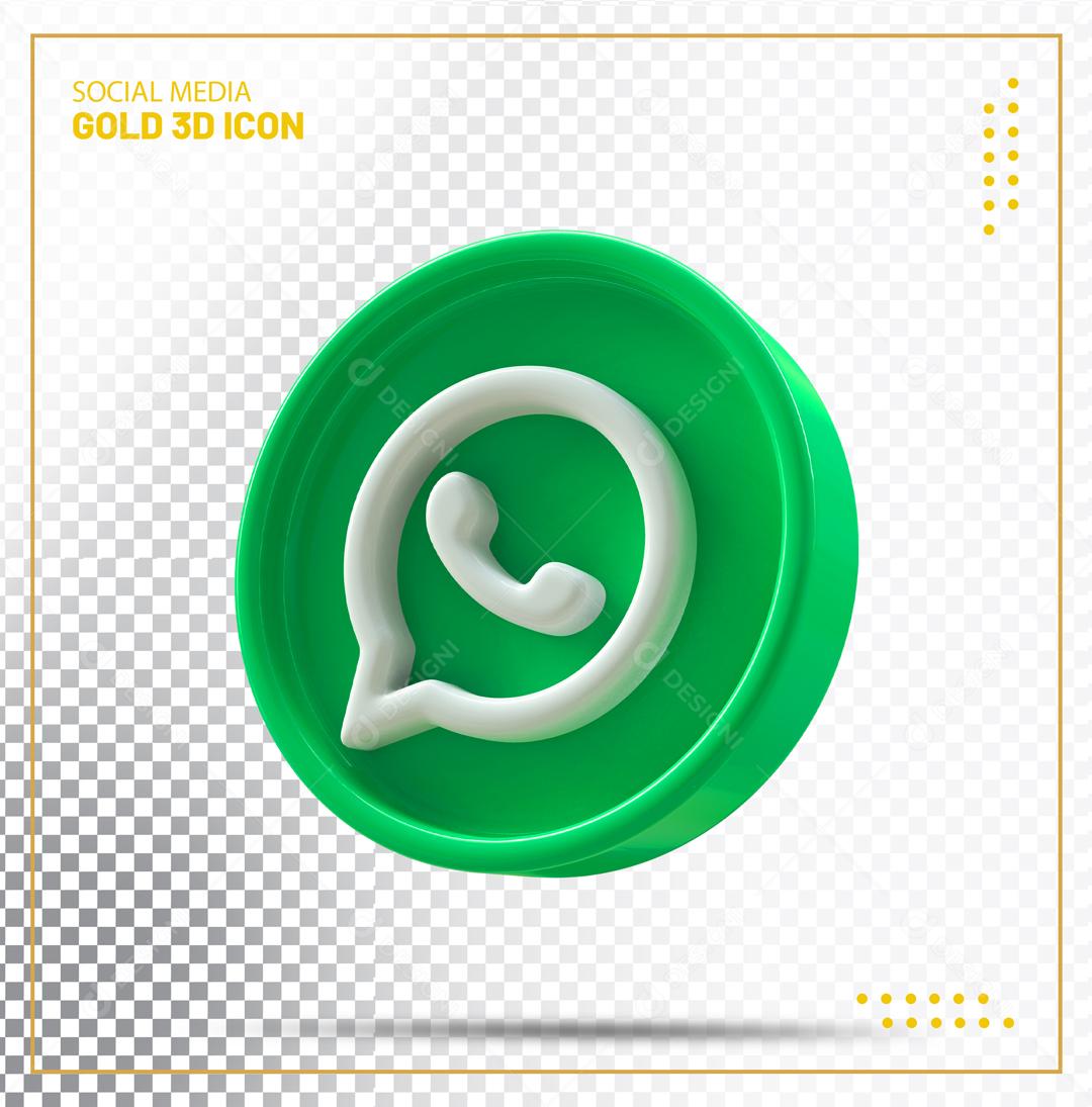 ícone 3D Whatsapp Elemento Para Composição PSD