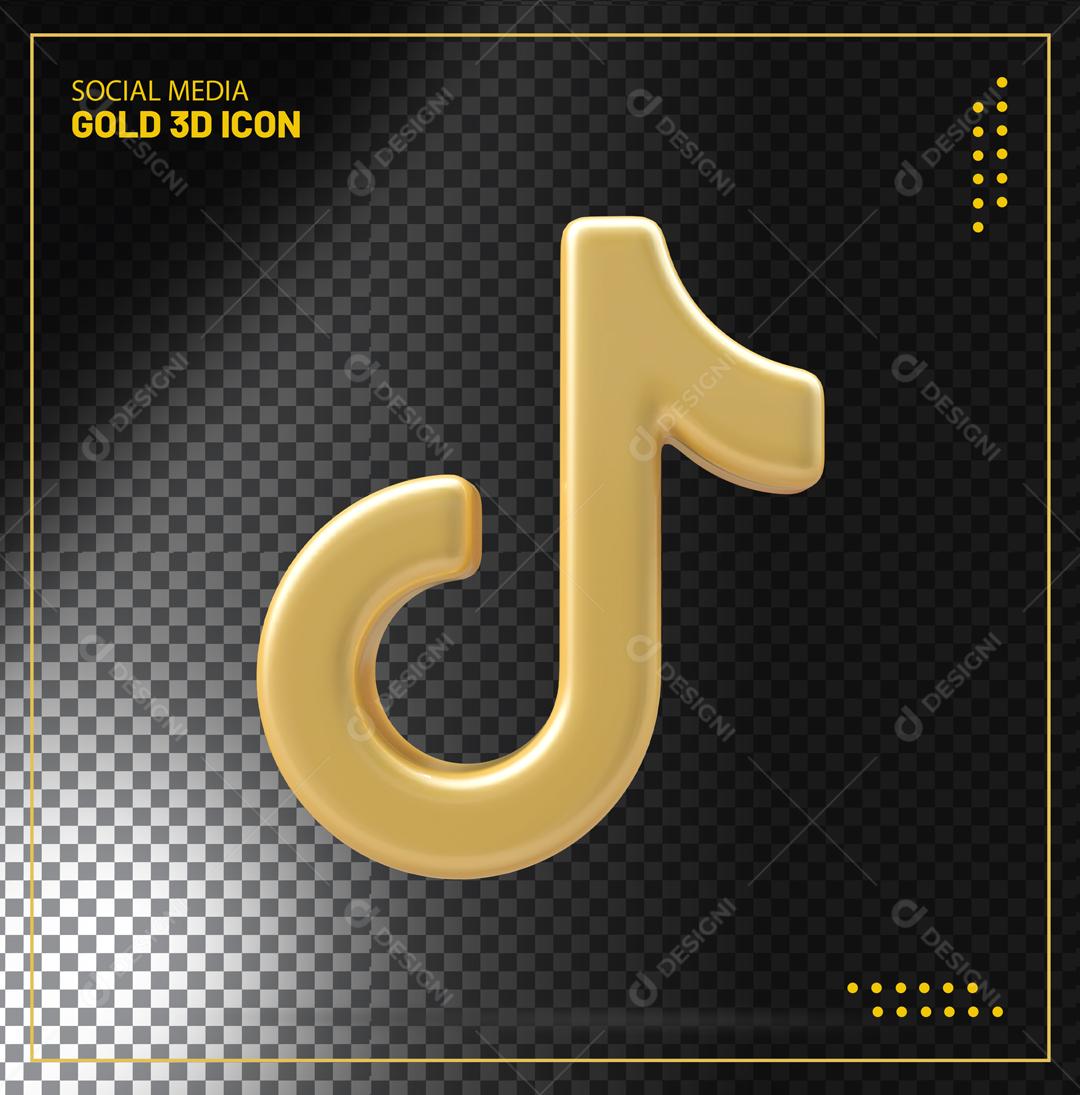 Tiktok 3D Elemento Para Composição PSD