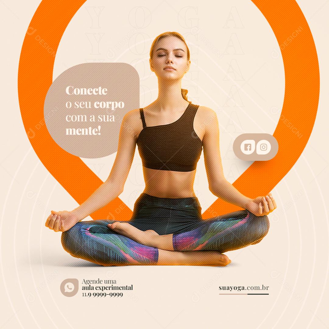 Social Media Conecte o Seu Corpo Com a Sua Mente Yoga PSD Editável