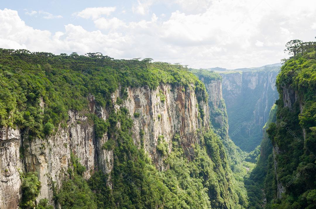 Bela paisagem de Itaimbezinho Canyon e floresta verde, Cambara do Sul, Rio Grande do Sul