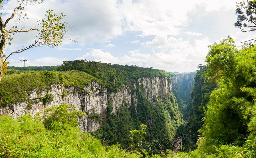 Bela paisagem de Itaimbezinho Canyon e floresta verde, Cambara do Sul, Rio Grande do Sul