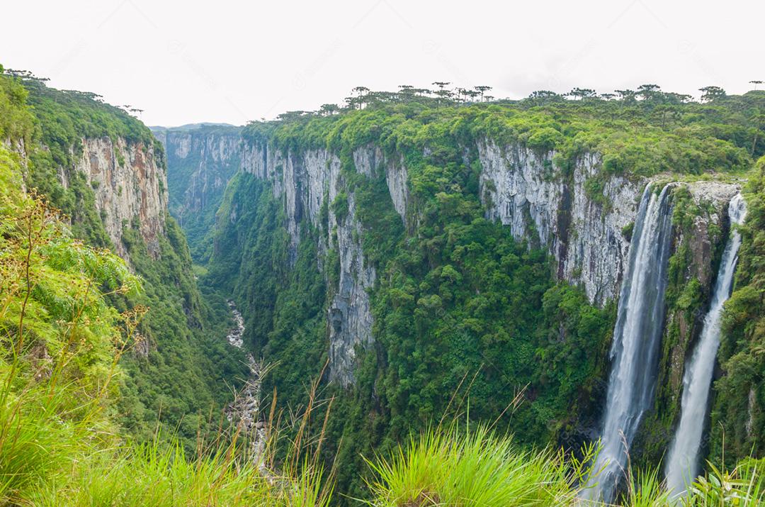 Bela paisagem de Itaimbezinho Canyon e floresta verde, Cambara do Sul, Rio Grande do Sul