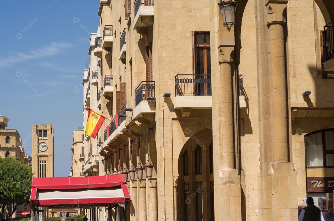 Ruínas romanas no centro da cidade de Beirute no Líbano