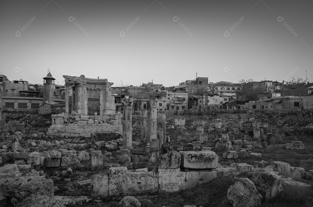 Templo de Baco. Ruínas de Baalbek. Antiga cidade da Fenícia localizada no vale do Beca, no Líbano