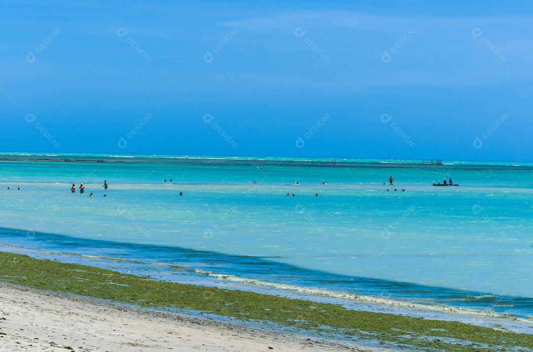 Vista deslumbrante da praia de Maceió com suas águas azuis caribenhas