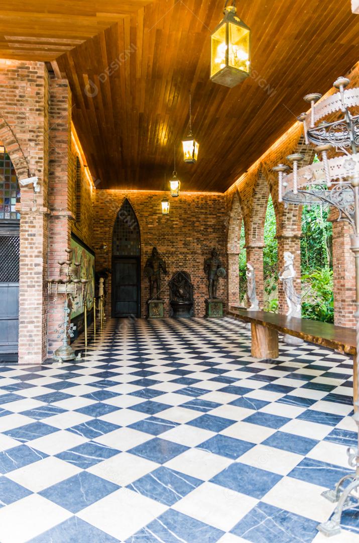 Arquitetura histórica do museu Instituto Ricardo Brennand em Recife, Pernambuco, Brasil.