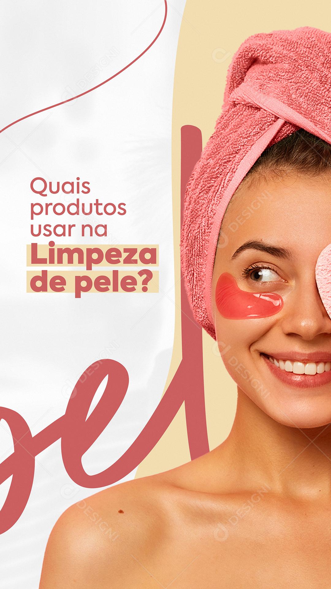 Social Media Quais Produtos usar na Limpeza de Pele Estética Facial PSD Editável