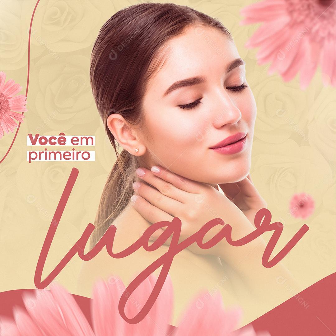 Social Media Você em Primeiro Lugar Estética Facial PSD Editável