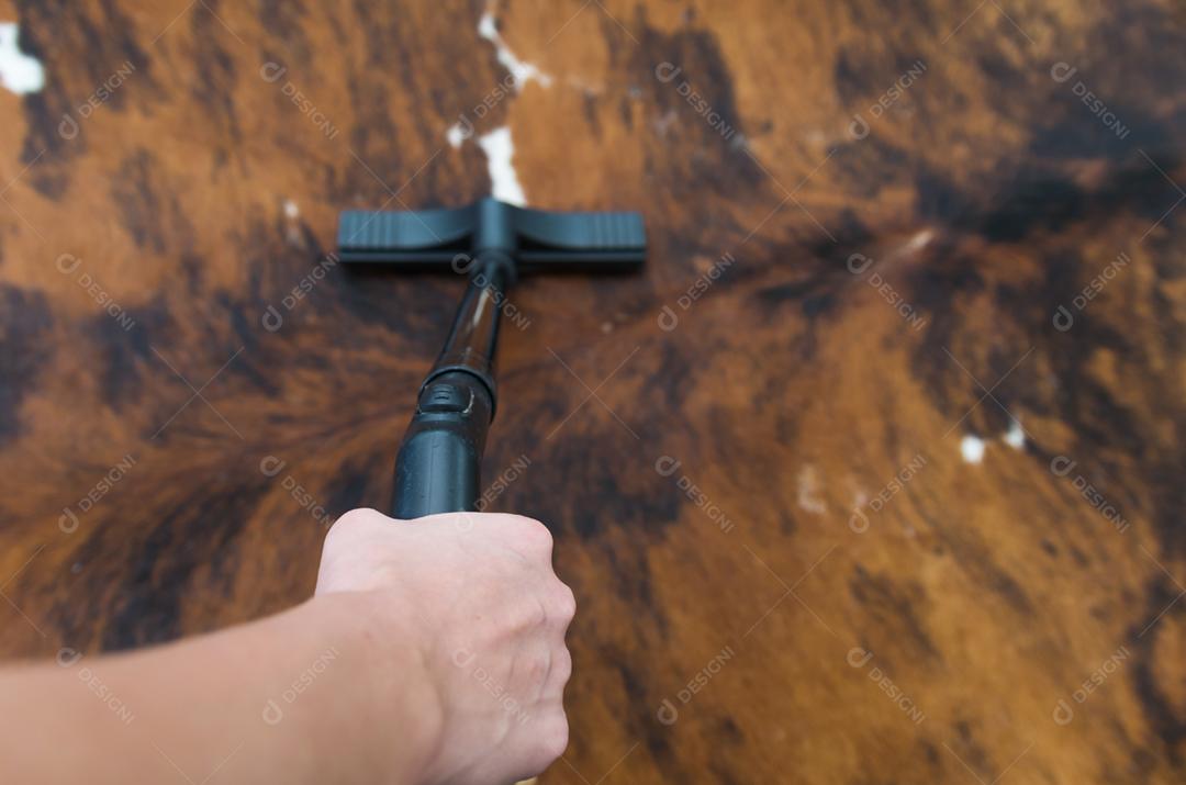 Grande conceito de limpeza doméstica, aspirar o chão, tapete.