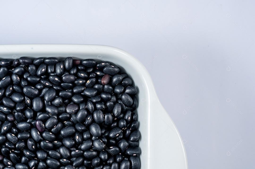Comida crua, feijão preto cru, vegan, fundo, textura.
