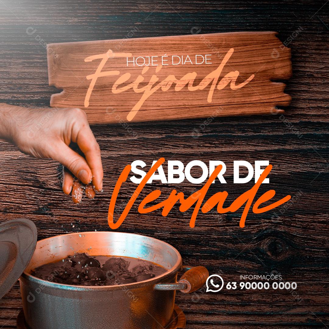 Social Media Restaurante Hoje é Dia de Feijoada Sabor de Verdade Social Media PSD Editável