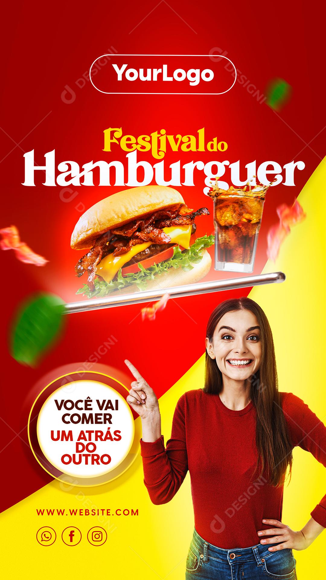 Social Media Festival do Hamburguer Hambúrgueria PSD Editável