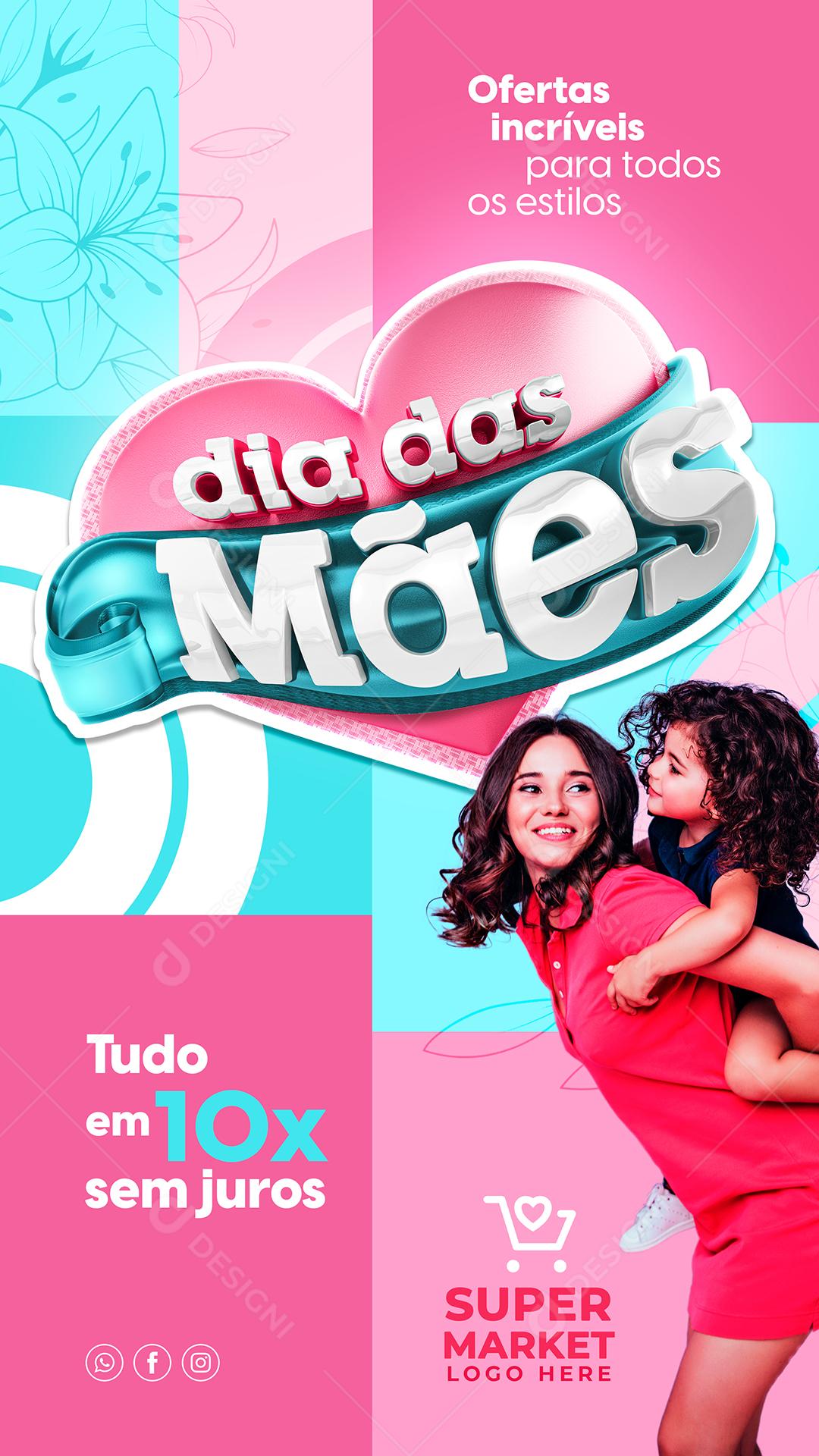 Social Media Dia Das Mães 8 De Maio PSD Editável