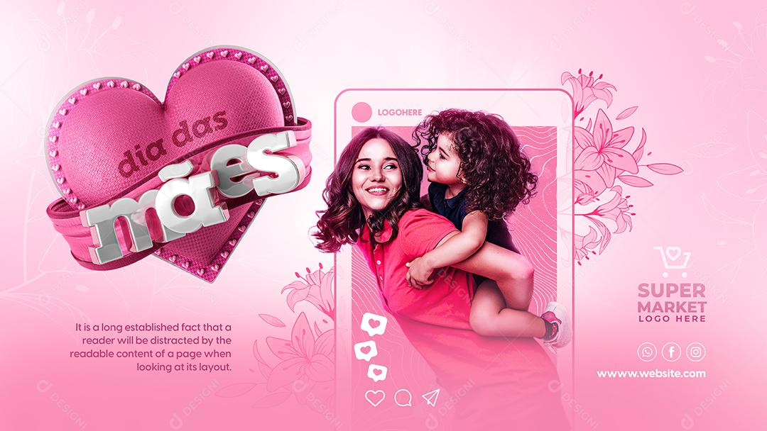 Social Media Dia Das Mães 8 De Maio PSD Editável