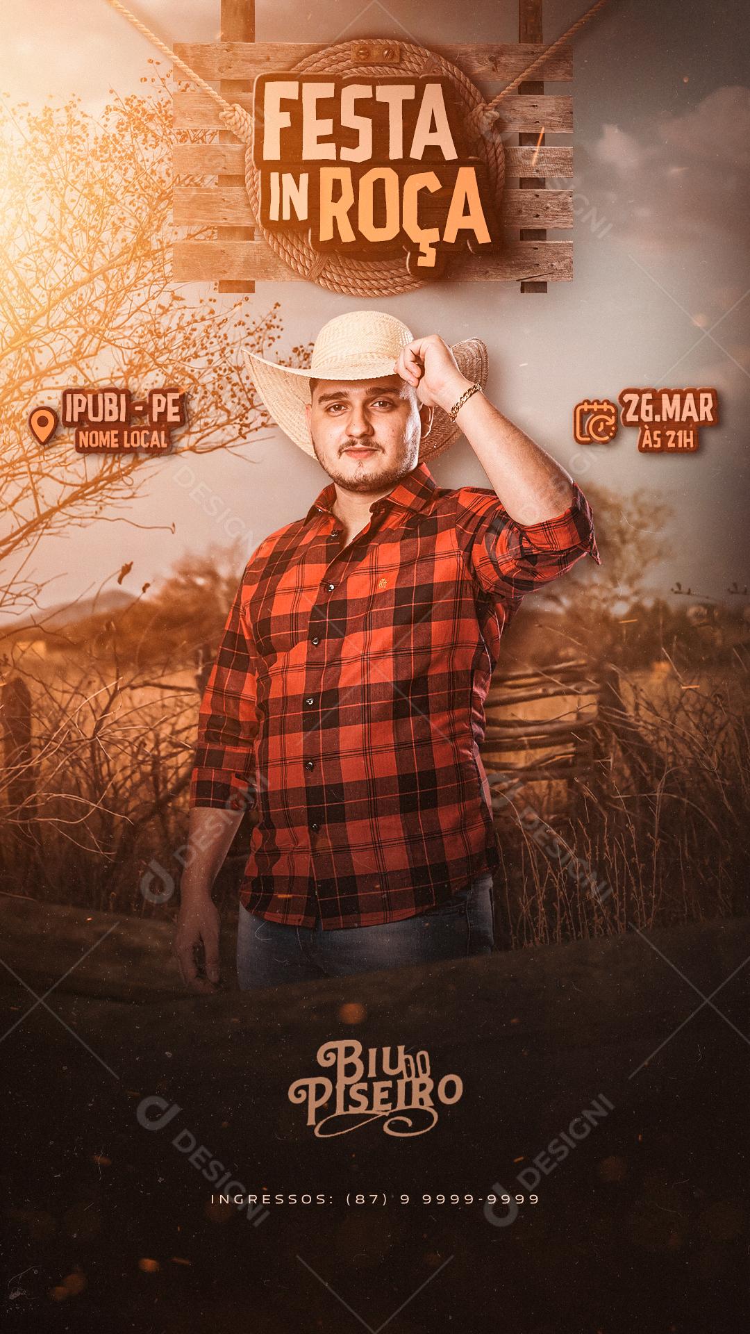 Flyer Festa In Roça Biu Piseiro Social Media PSD Editável