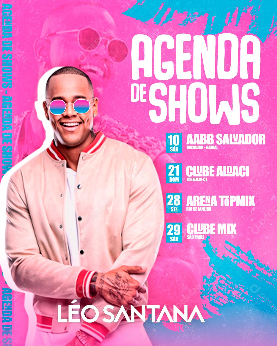 Flyer Agenda Semanal Léo Santana PSD Editável