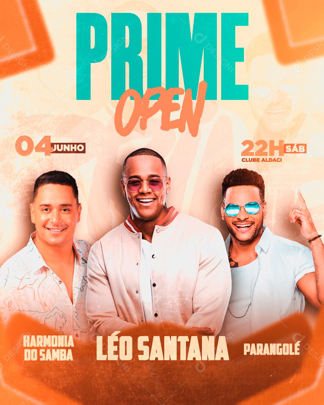 Flyer Prime Open Léo Santana Social Media PSD Editável