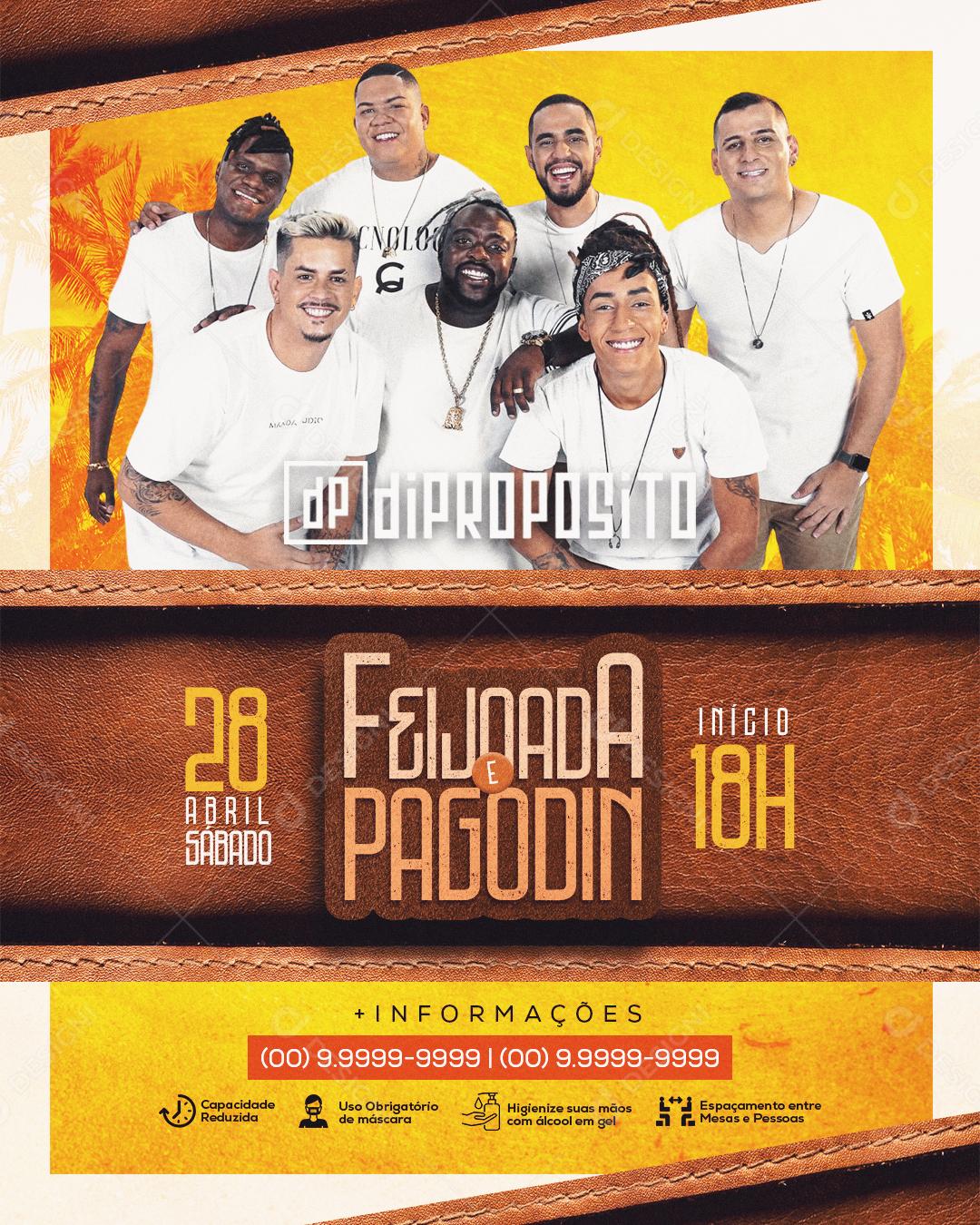 Social Media Feijoada e Pagodim Flyers PSD Editável