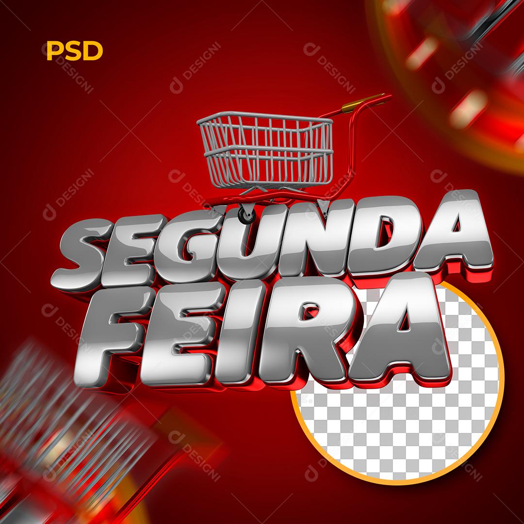 Segunda Feira Selo 3D Para Composição PSD