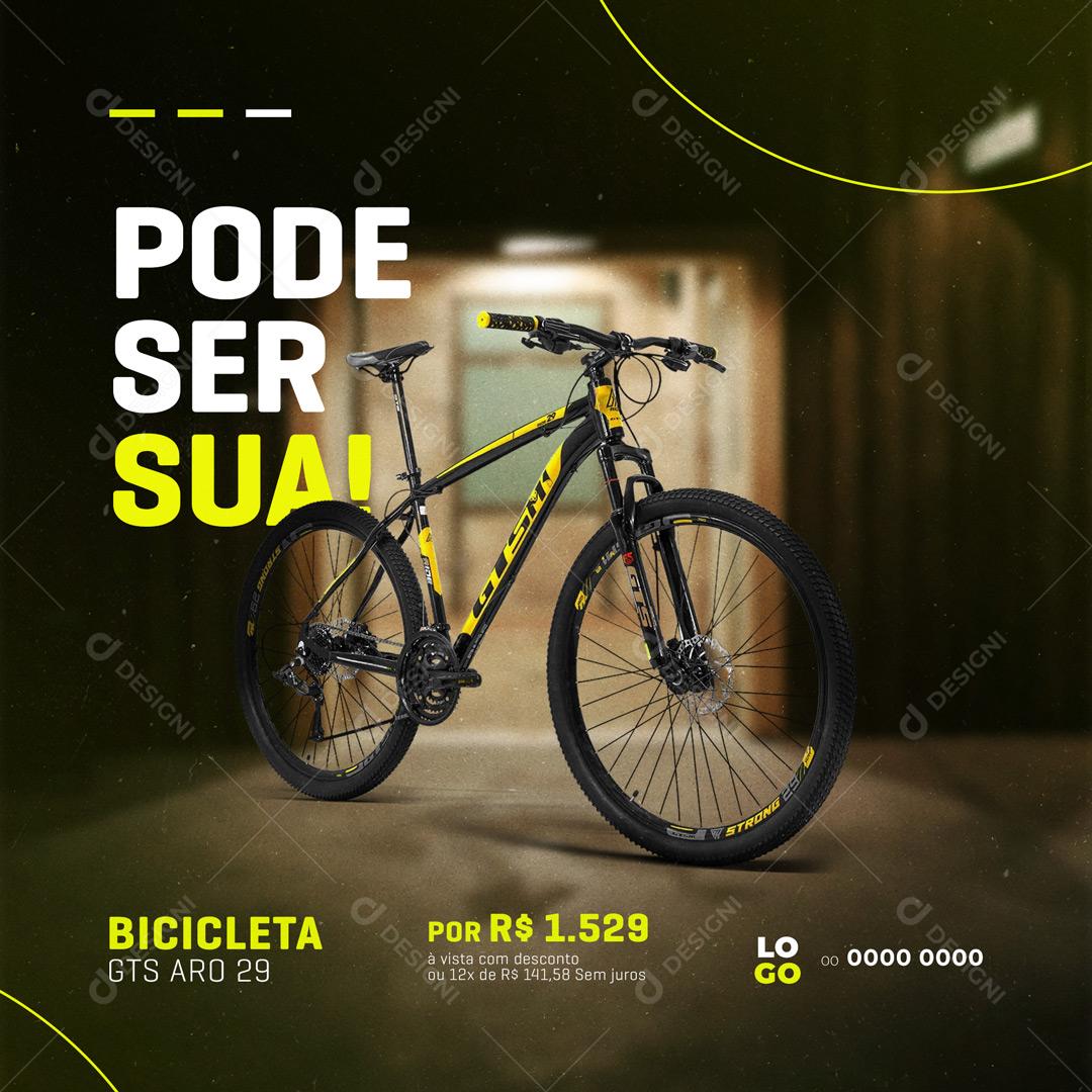 Pode Ser Sua! Bicicleta Bicicletaria Social Media PSD Editável