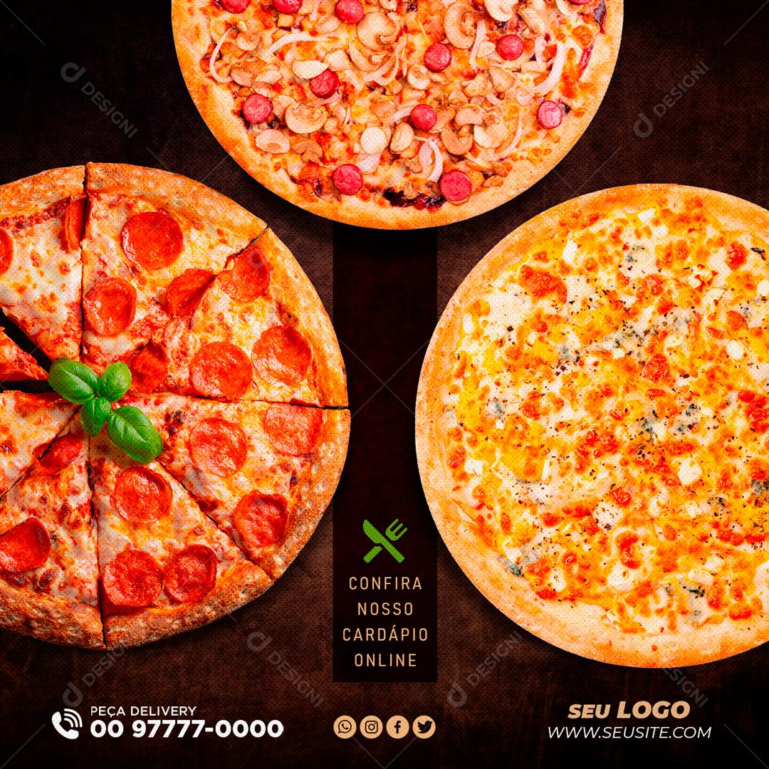 Confira Nosso Cardápio Online Social Media PSD Editável