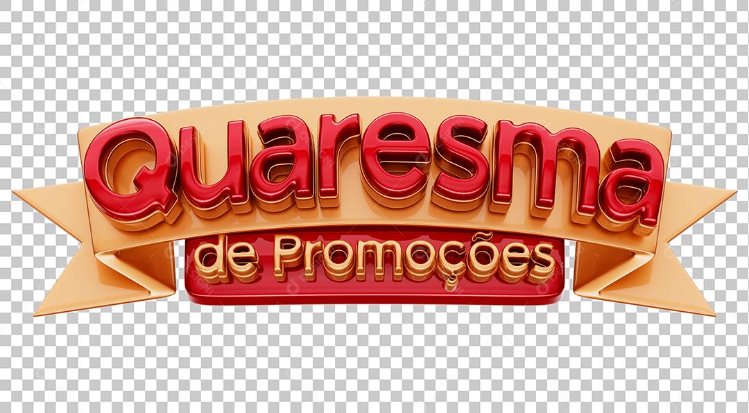 Quaresma de Promoção Selo 3D Com Faixa Para Composição PSD