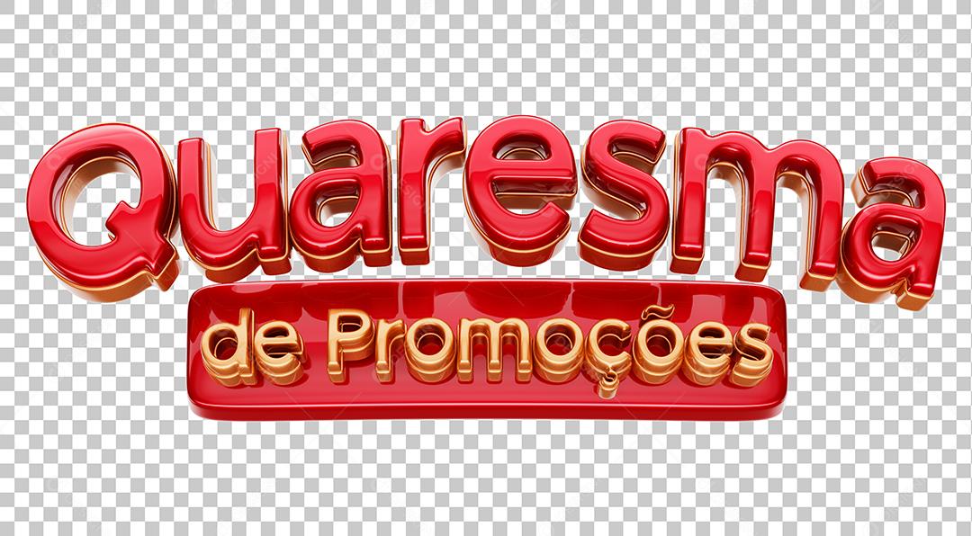 Quaresma de Promoção Texto 3D Com Faixa Amarela Para Composição PSD
