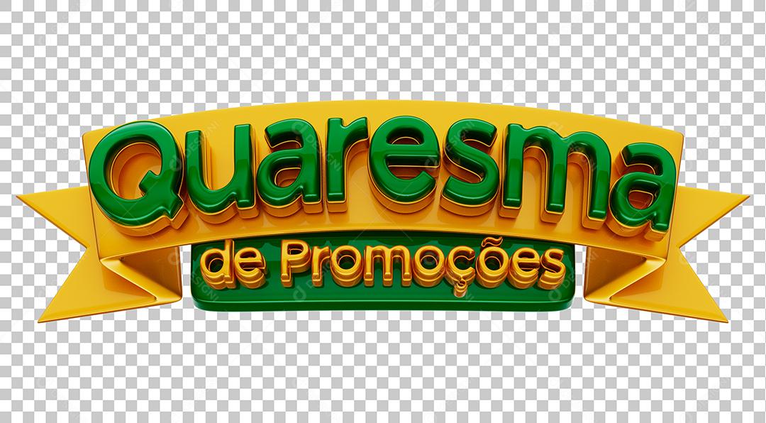 Quaresma de Promoção Selo 3D Com Faixa Para Composição PSD