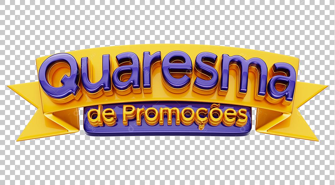 Quaresma de Promoção Selo 3D Com Faixa Amarela Para Composição PSD
