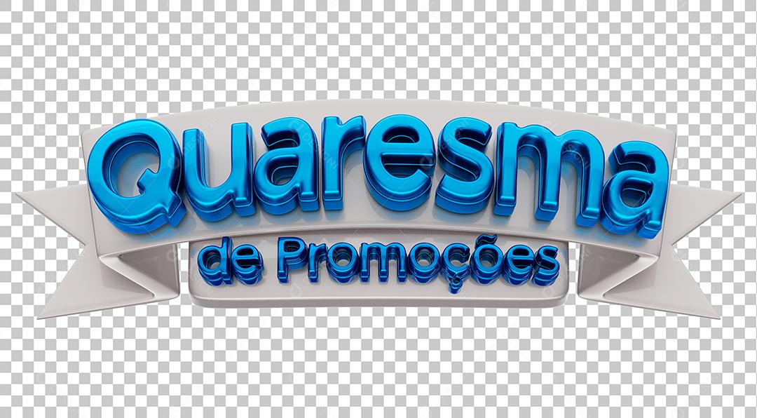 Quaresma de Promoção Selo 3D Azul Com Faixa Branca Para Composição PSD