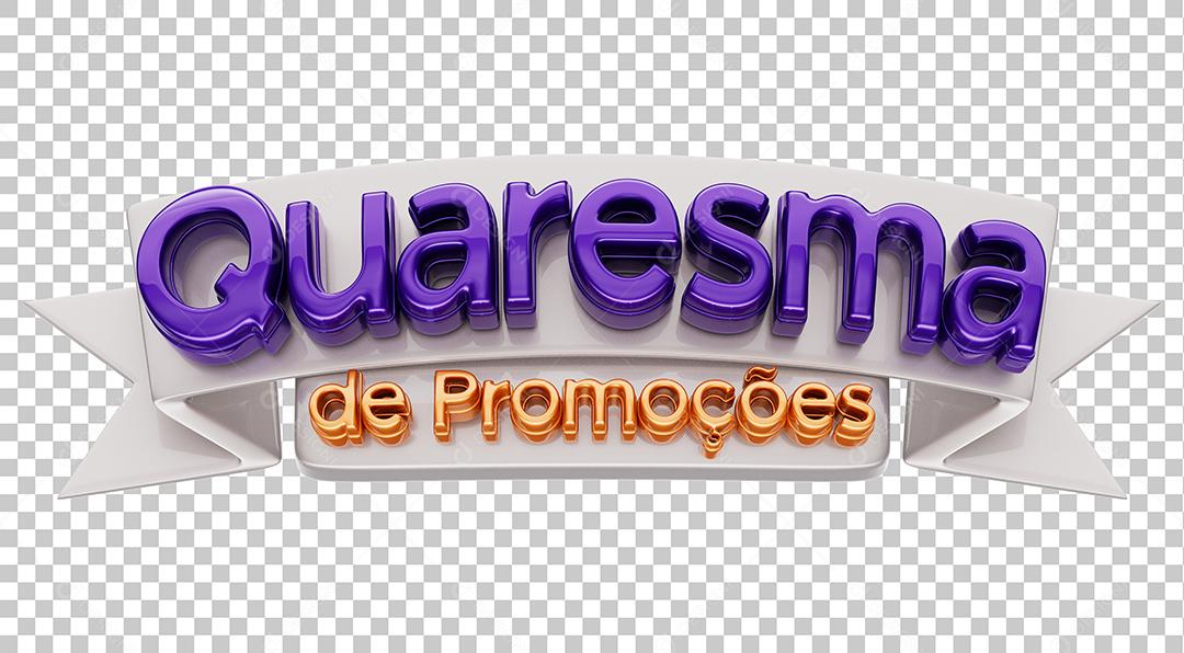 Quaresma de Promoção Selo 3D Com Faixa Branca Para Composição PSD