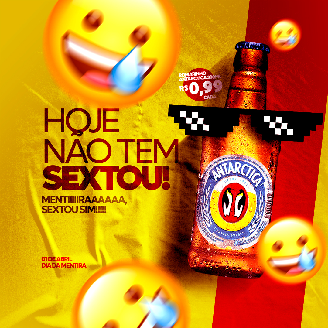 Social Media Distribuidora Hoje Não Tem Sextou Mentira PSD Editável